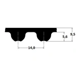 Timing belt Omega HP 1610 14MHP 55mm