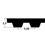 Timing belt ZR 220XL037 9,53mm